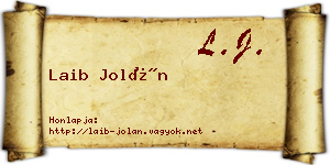 Laib Jolán névjegykártya